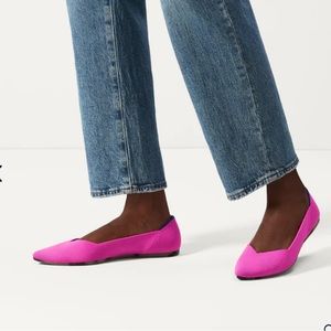 Rothy pointed flat. Bright pink, size 9.5